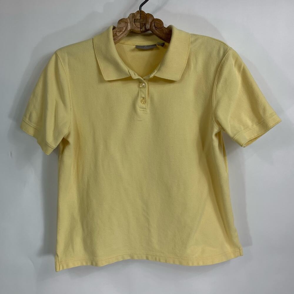 Pale Yellow Y2K Polo Shirt Sz Medium Croft & Barrow